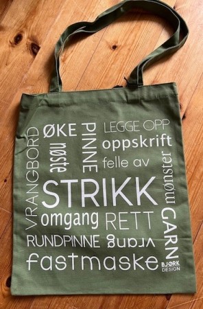 Strikkenett Tekst Grønn